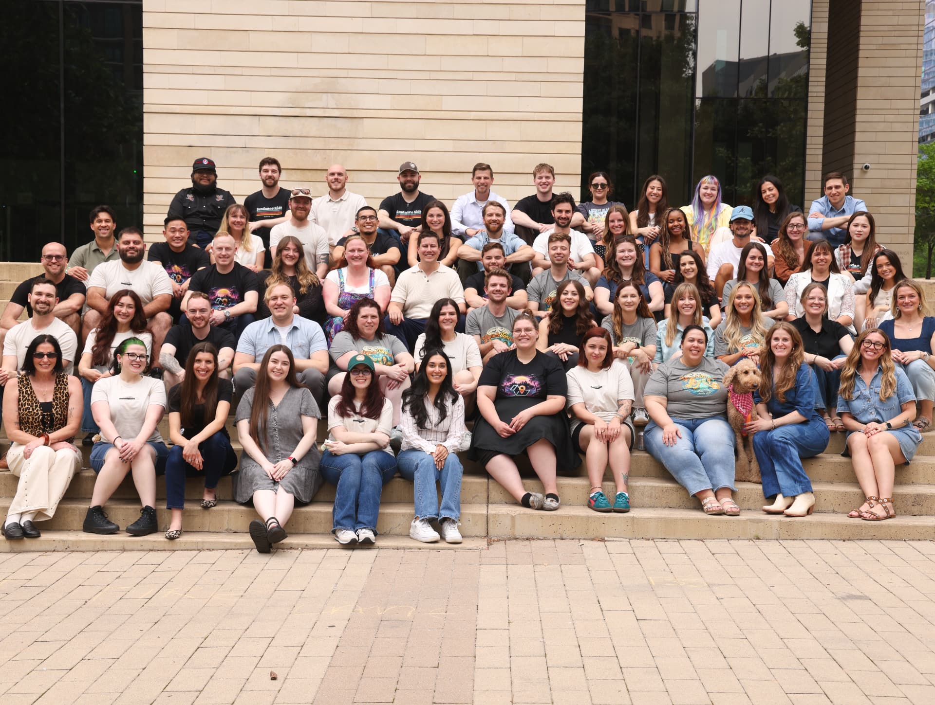 The Cartograph and Harvest Group agency team gathered outdoors